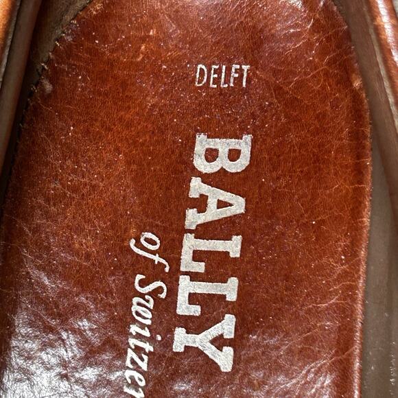 Bally Men’s Brown Leather Dress Shoes Loafers Size 9.5 M Slip On Delft